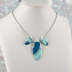 Collier court trio asymétrique – Collection Reflets de Bleu