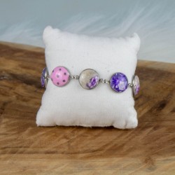 Modèle A - bracelet Allys, 5 cabochons différents