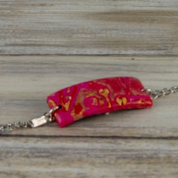 Modèle A - détail des motifs batik du bracelet Lola