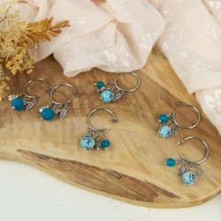 Créoles Reflets de bleu – Bijoux artisanaux modernes et originaux