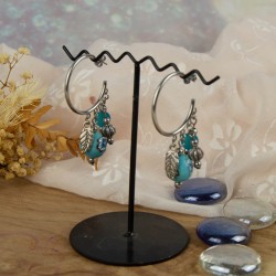 Créoles Reflets de bleu – Bijoux artisanaux modernes et originaux