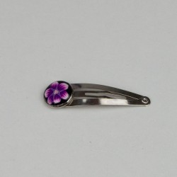 barrette clic-clac, fleur violette