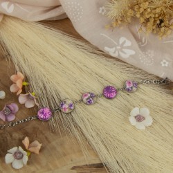 Bracelet 5 sertis Velours Mist – Cabochons uniques & création artisanale