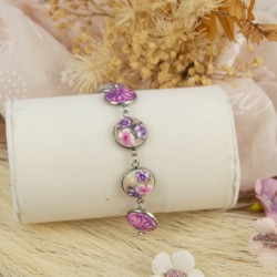 Bracelet 5 sertis Velours Mist – Cabochons uniques & création artisanale