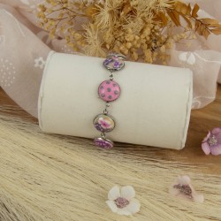 Bracelet 5 sertis Velours Mist – Cabochons uniques & création artisanale