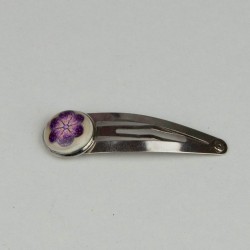 barrette fait main, fleur violette