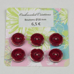 Boutons couture, motif rose...